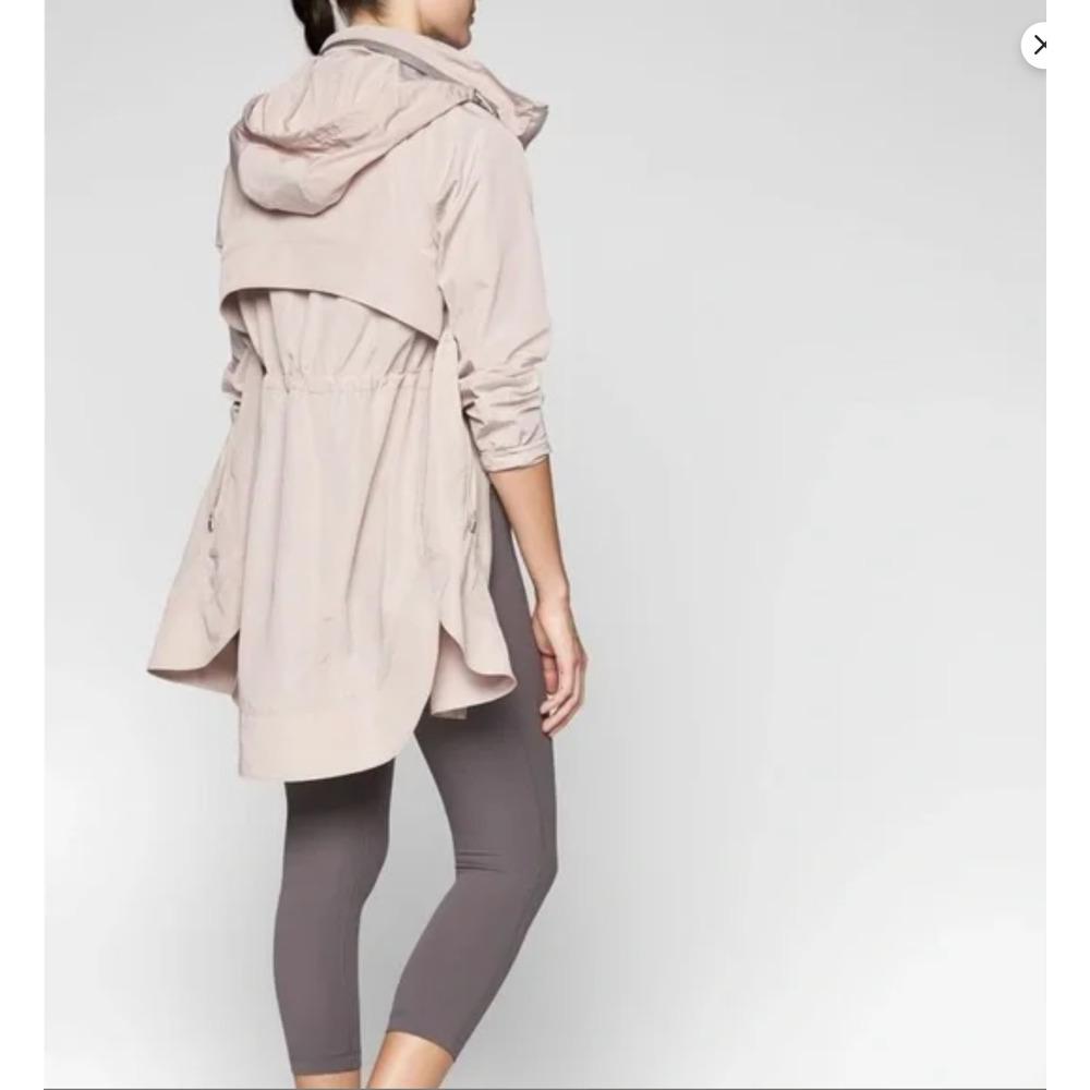 Athleta Drip Drop Jacket Pink Full Zip Hooded Water Repellent Rain Coat‎ Sz XS - Picture 2 of 11